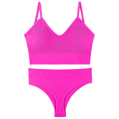 Set de sutien fără cusături pentru femei, tanga sexy, chiloți cu talie joasă, sutien fără sârmă, lenjerie, sutien, set de lenjerie de corp pentru femeie din bumbac