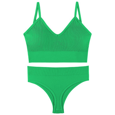 Set de sutien fără cusături pentru femei, tanga sexy, chiloți cu talie joasă, sutien fără sârmă, lenjerie, sutien, set de lenjerie de corp pentru femeie din bumbac