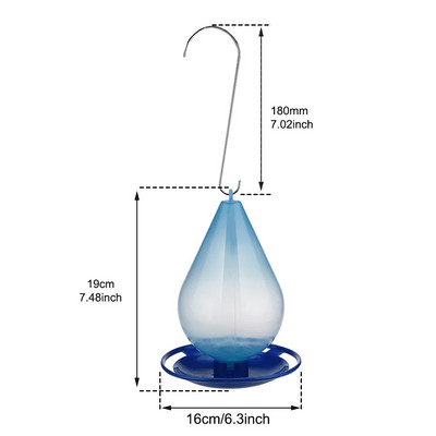 Μπουκάλι τροφοδοσίας πουλιών Διακόσμηση κήπου Hummingbird Pigeon Free Nectar Patio Yard Drinker Drinker Bowl