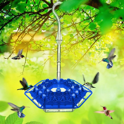 Νέος εξωτερικός πλαστικός τροφοδότης πουλιών λουλουδιών με σιδερένιο γάντζο Πλαστικό μπουκάλι πόσιμου νερού για κολίβριο Διακόσμηση κήπου