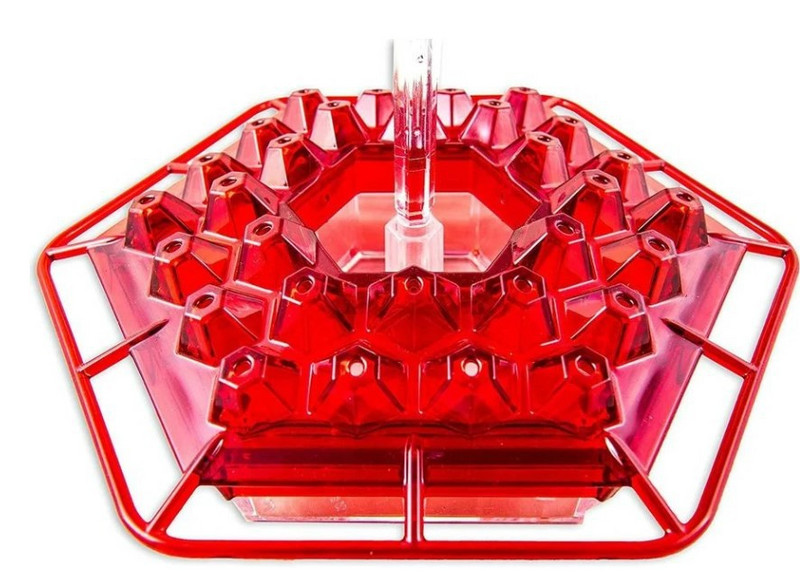 Νέος εξωτερικός πλαστικός τροφοδότης πουλιών λουλουδιών με σιδερένιο γάντζο Πλαστικό μπουκάλι πόσιμου νερού για κολίβριο Διακόσμηση κήπου