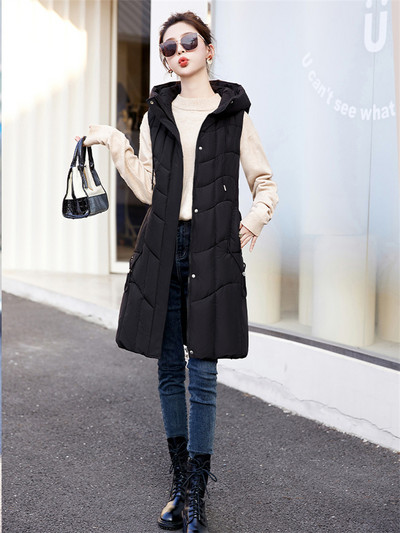 2023, noua vestă din bumbac, toamnă iarnă, cu puf, veste lungi din bumbac, căptușite, parka cu glugă, cu glugă, haine calde pentru zăpadă.