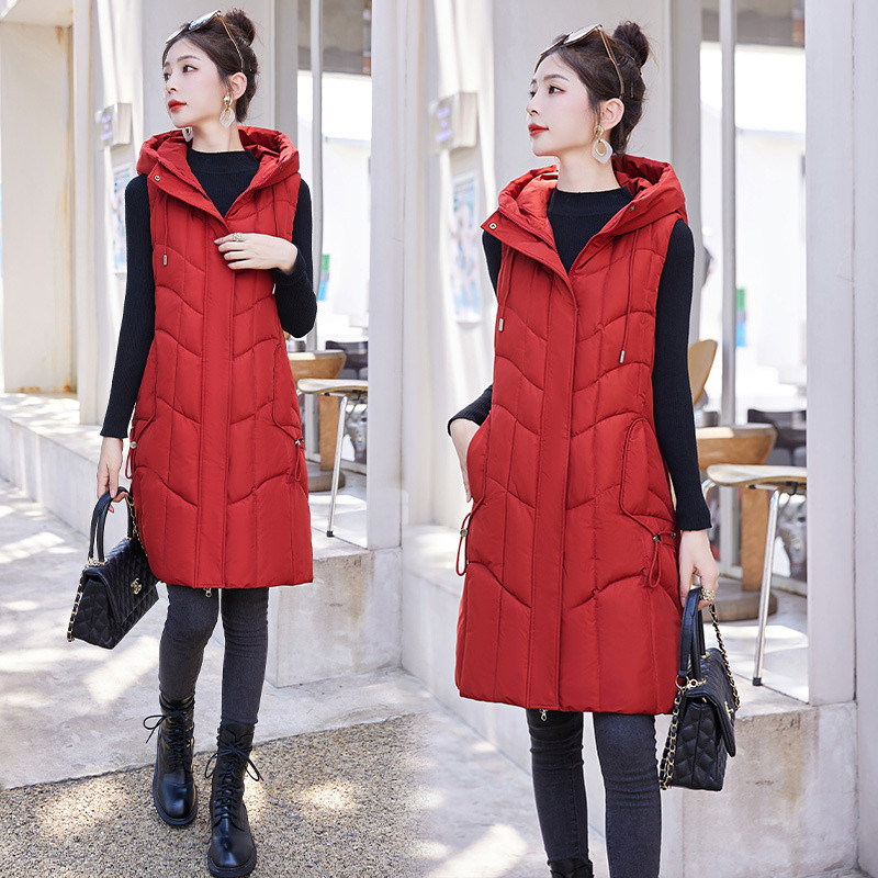 2023, noua vestă din bumbac, toamnă iarnă, cu puf, veste lungi din bumbac, căptușite, parka cu glugă, cu glugă, haine calde pentru zăpadă.