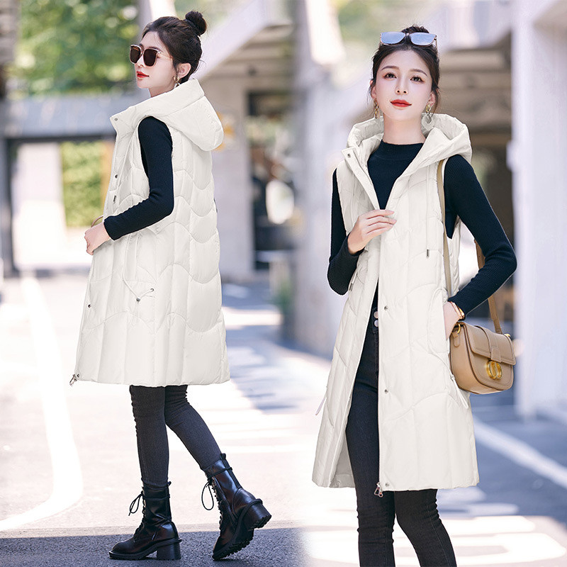 2023, noua vestă din bumbac, toamnă iarnă, cu puf, veste lungi din bumbac, căptușite, parka cu glugă, cu glugă, haine calde pentru zăpadă.