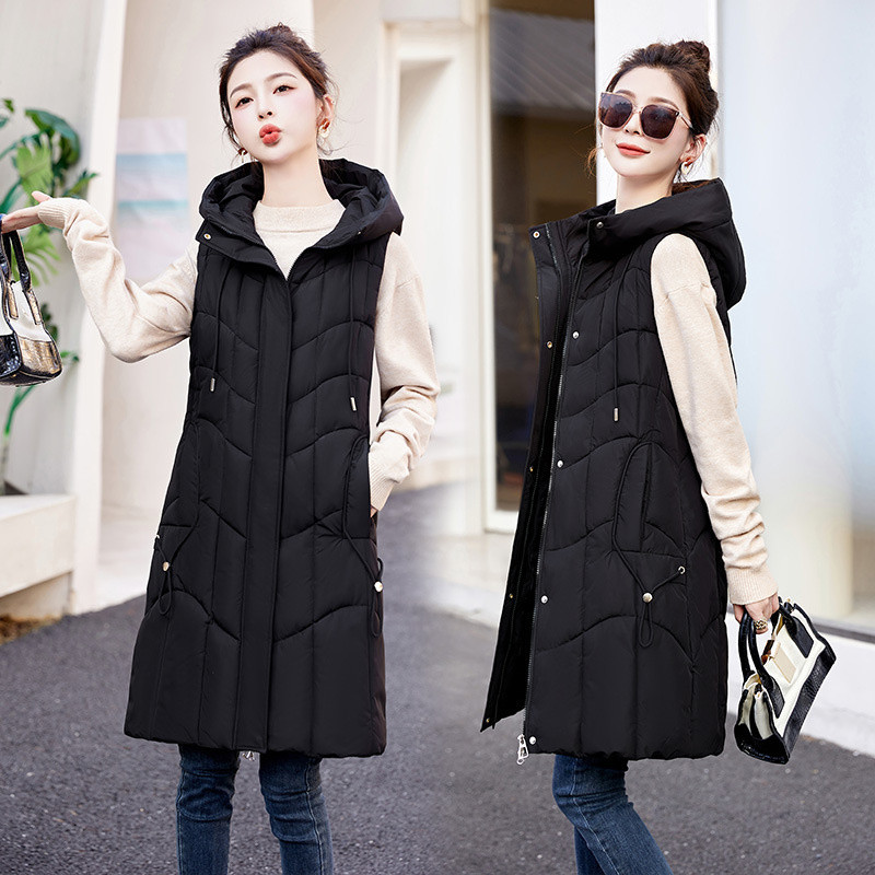 2023, noua vestă din bumbac, toamnă iarnă, cu puf, veste lungi din bumbac, căptușite, parka cu glugă, cu glugă, haine calde pentru zăpadă.