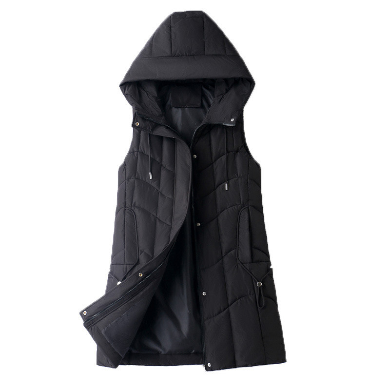 2023, noua vestă din bumbac, toamnă iarnă, cu puf, veste lungi din bumbac, căptușite, parka cu glugă, cu glugă, haine calde pentru zăpadă.