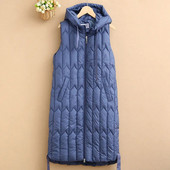 2023. Jesen/Zima Kaput Punji pamučni prsluk Ženski dugi prsluk Široka jakna bez rukava s kapuljačom Ženski prsluk Gornja odjeća Chaleco Mujer