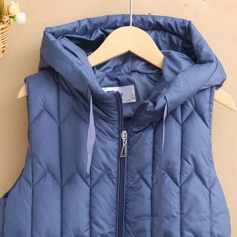 2023. Jesen/Zima Kaput Punji pamučni prsluk Ženski dugi prsluk Široka jakna bez rukava s kapuljačom Ženski prsluk Gornja odjeća Chaleco Mujer