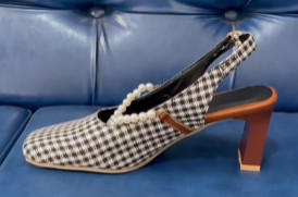 Ljetne ženske cipele za 2023. Proljetne četvrtaste cipele s kopčom Ženske visoke potpetice Elegantne modne biserne ženske cipele za vjenčanje