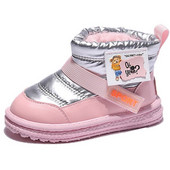 Kruleepo Detské ploché protišmykové nepremokavé snehové čižmy pre dievčatá a chlapcov, jeseň a zima, hrubé plyšové teplé módne krátke čižmičky