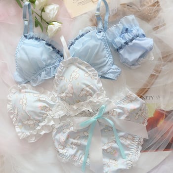 Колекция Summer Fresh Blue Bras Японска Лолита Момиче Студентка Комплект бельо Сладко сладко бельо Малък комплект сутиен и бикини