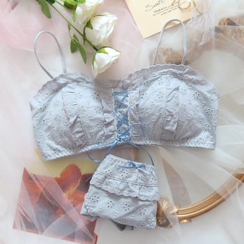 Колекция Summer Fresh Blue Bras Японска Лолита Момиче Студентка Комплект бельо Сладко сладко бельо Малък комплект сутиен и бикини