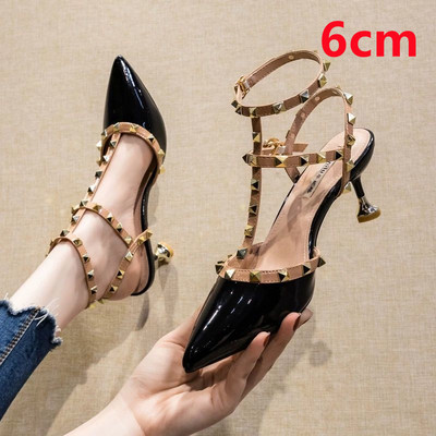 Moda femei Slip on Office Roșu Pantofi cu toc înalt Lady Classic Black Pompe de birou de înaltă calitate Zapatos Dama Cool Tocs G6166