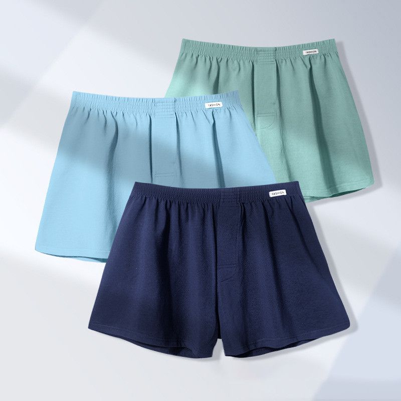 Chiloți largi elastici pentru bărbați Lenjerie de corp Bumbac acasă Pantaloni săgeți cu talie mijlocie, respirabili, pentru tineret, vară, boxer de dimensiuni mari