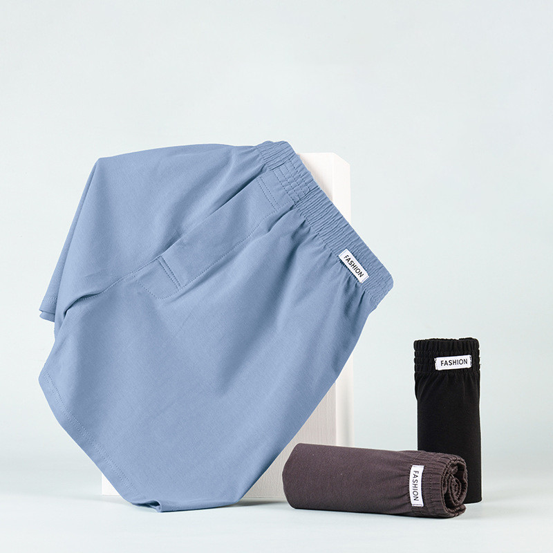 Chiloți largi elastici pentru bărbați Lenjerie de corp Bumbac acasă Pantaloni săgeți cu talie mijlocie, respirabili, pentru tineret, vară, boxer de dimensiuni mari