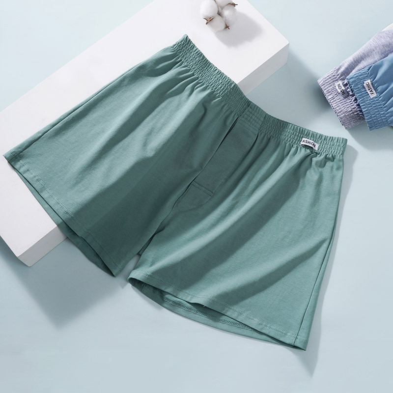 Chiloți largi elastici pentru bărbați Lenjerie de corp Bumbac acasă Pantaloni săgeți cu talie mijlocie, respirabili, pentru tineret, vară, boxer de dimensiuni mari