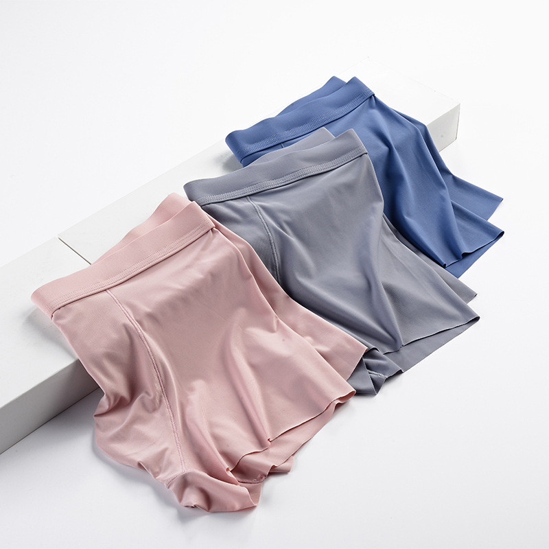 Chiloți de dimensiuni mari Lenjerie de corp pentru bărbați Boxer din mătase de gheață pentru bărbați Lenjerie de corp cu talie mijlocie Chiloți Boxer respirabili Calzoncillos