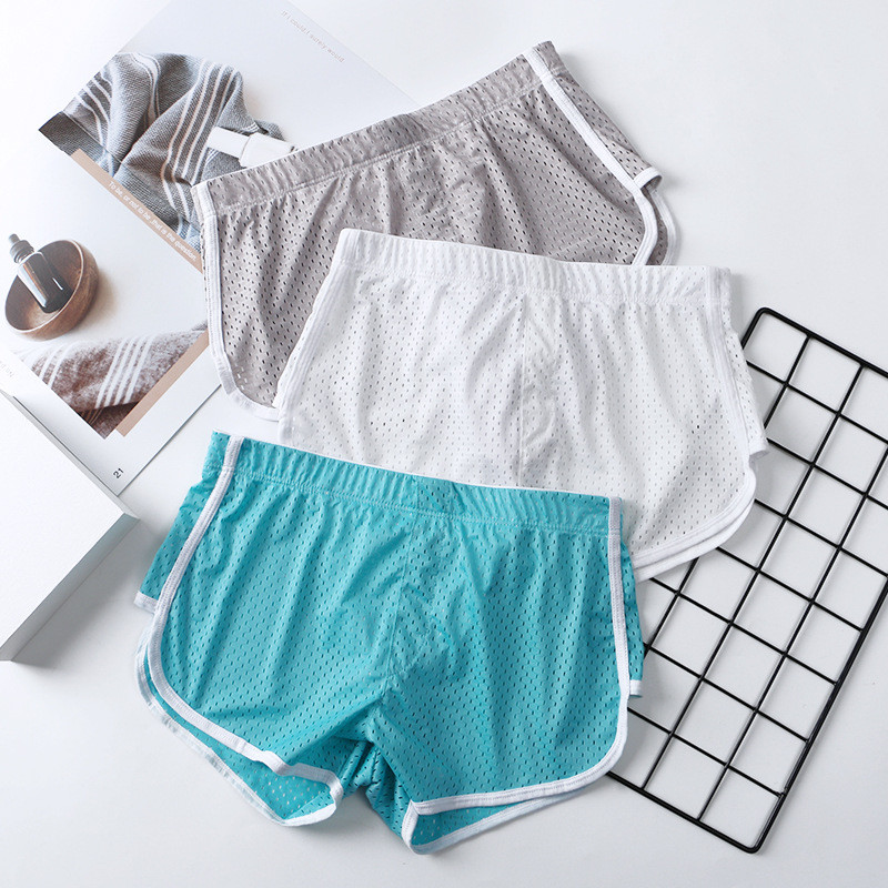Ice Silk Vyriški apatiniai Bokseriai Sexy Mesh Arrow Kelnės Cueca Vyriški Bokser Šortai Apatiniai drabužiai Vyriški kvėpuojantys Arrow Kelnaitės miegui