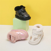 Zimske dječje čizme za snijeg, uniseks kožne cipele za malu djecu, dječake, djevojčice, vodootporne tople plišane dječje tenisice, cipele za dojenčad s mekim dnom