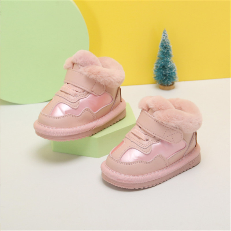 Zimske dječje čizme za snijeg, uniseks kožne cipele za malu djecu, dječake, djevojčice, vodootporne tople plišane dječje tenisice, cipele za dojenčad s mekim dnom