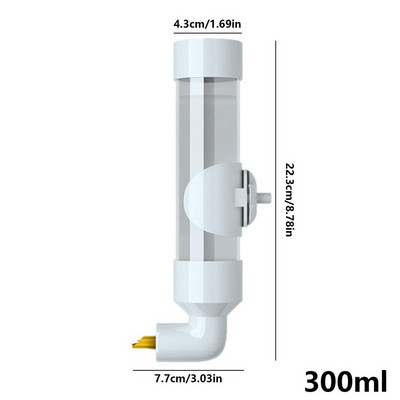 Paukščių vandens tiektuvas, automatinis paukščių narvelio pakabinamas papūgos vandens dozatorius, skirtas narvelio papūgos girdyklos buteliukui akrilo papūgos girdyklei