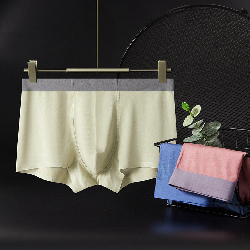Lenjerie de corp pentru bărbați de culoare solidă Boxer moale fără cusături Chiloți pentru bărbați Boxeri pantaloni scurți cu talie mijlocie Chiloți sexy în husă în U Chiloți respirabili