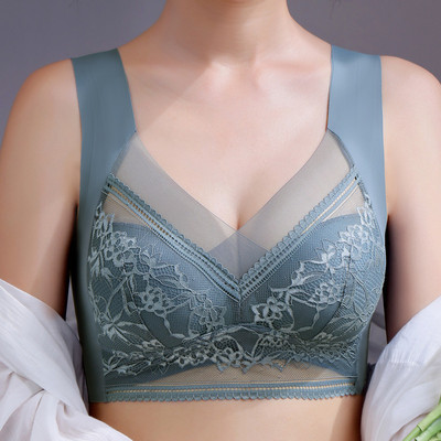 Sutien Push Up fără fir pentru femei Sutiene sexy din dantelă în V adânc Lenjerie confortabilă pentru femei Sutien fără cusături Lenjerie moale Plus Size L-5XL