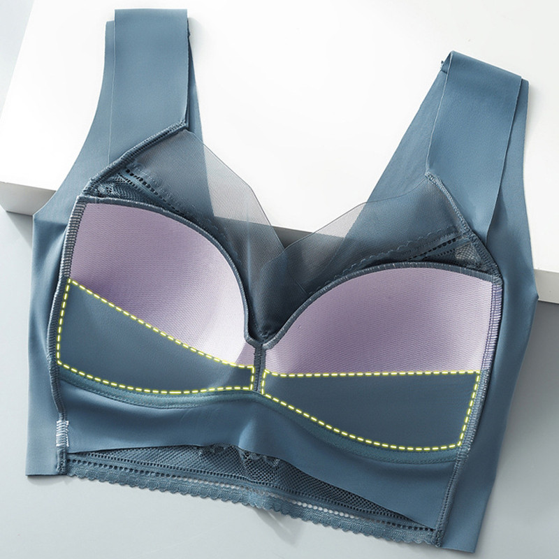 Ženski bežični push up grudnjak Seksi duboki V čipkasti grudnjaci Žensko udobno donje rublje Bešavni grudnjak Mekano donje rublje Velika veličina L-5XL