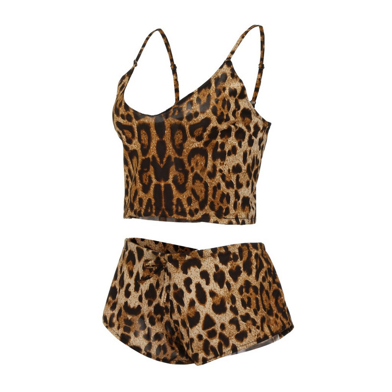 Reducere caldă Lenjerie de corp pentru femei Set de lenjerie sexy pentru femei, cu fundă, lenjerie de corp leopard, set de lenjerie de noapte Lenceria Femenina ropa mujer