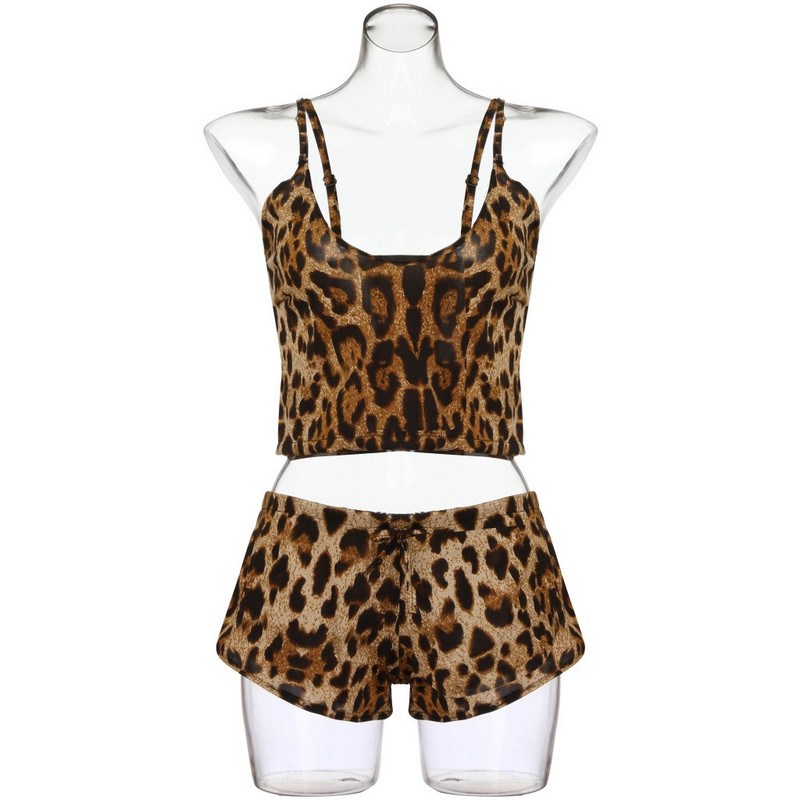 Reducere caldă Lenjerie de corp pentru femei Set de lenjerie sexy pentru femei, cu fundă, lenjerie de corp leopard, set de lenjerie de noapte Lenceria Femenina ropa mujer