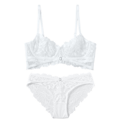 CINOON Vrhunski visokokvalitetni grudnjak Komplet donjeg rublja Push Up grudnjak Čipkasti vez Set donjeg rublja Seksi ultratanka košarica za žensko donje rublje