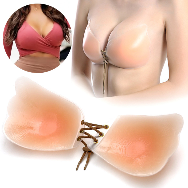 WEICHENS Sutien adeziv pentru ridicarea sânilor pentru femei, invizibil, fără bretele, reutilizabil, adeziv, din silicon, pentru sfarcurile sutien push up pentru sexy fără spate