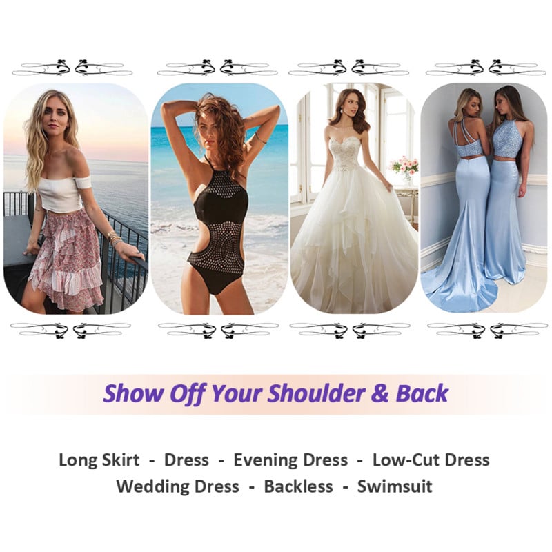 WEICHENS Sutien adeziv pentru ridicarea sânilor pentru femei, invizibil, fără bretele, reutilizabil, adeziv, din silicon, pentru sfarcurile sutien push up pentru sexy fără spate