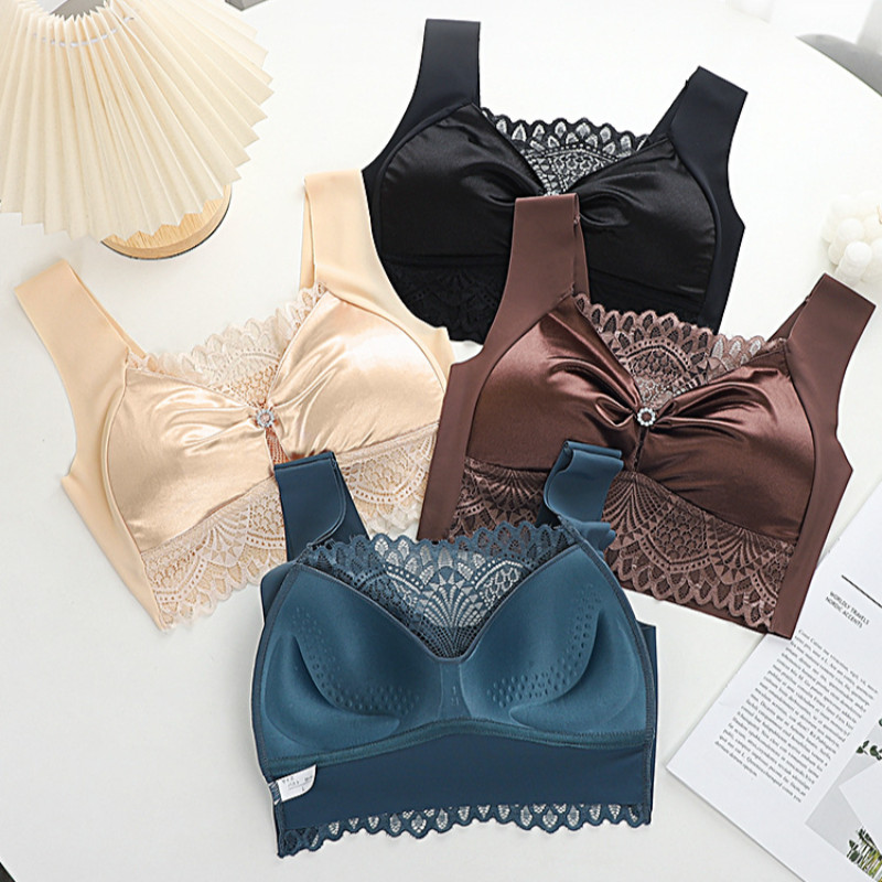 Lenjerie de corp fără urme din mătase de gheață de mărime mare Vestă de frumusețe fără sârmă pentru femei.