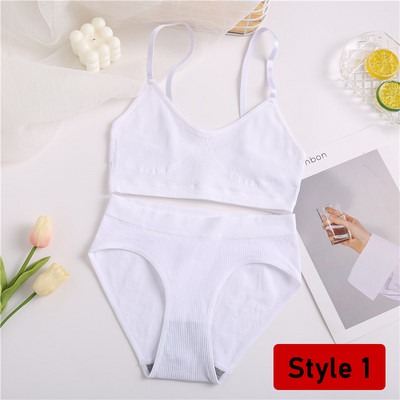 2PCS/Set Ženski set bešavnih grudnjaka Gaćice Seksi rastezljivi sportski grudnjak Tange gaćice Stilske gaćice Bralette Crop Top Intimates Komplet donjeg rublja