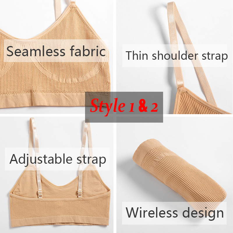 2PCS/Set Ženski set bešavnih grudnjaka Gaćice Seksi rastezljivi sportski grudnjak Tange gaćice Stilske gaćice Bralette Crop Top Intimates Komplet donjeg rublja