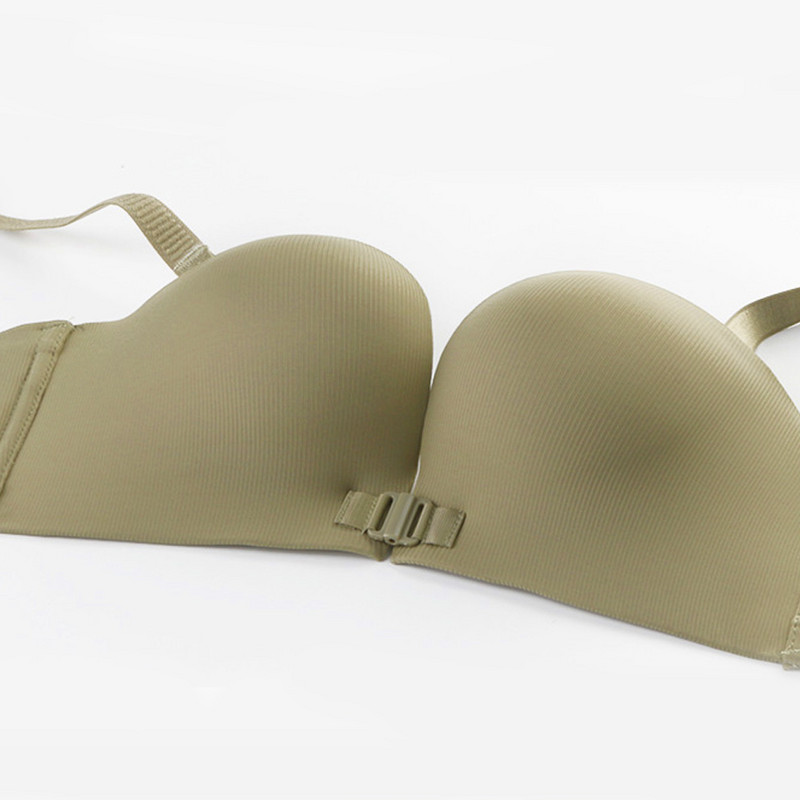 Sutien push up fără bretele cu închidere frontală fără fir Sutien invizibil Lenjerie de corp fără cusături Lenjerie pentru femei Sutien pentru femei