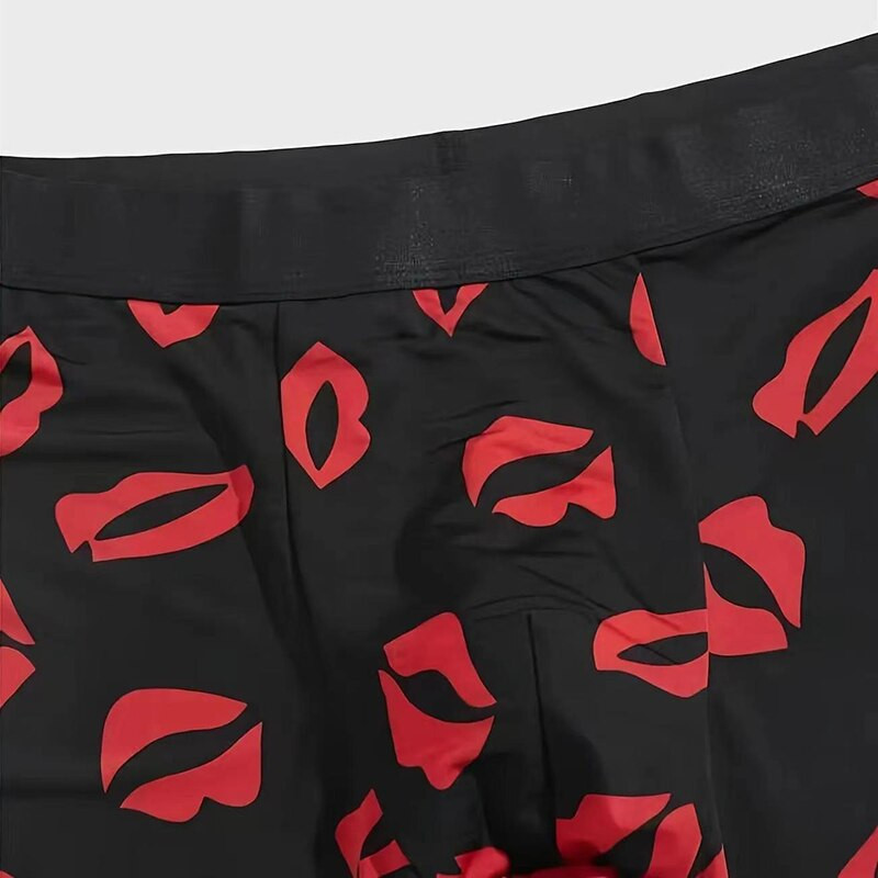 Muškarci Boksačice Gaćice Donje rublje Crna 2XL 3XL 4XL Moda Bokserice za usne Sport Ležerne Meke Glatke