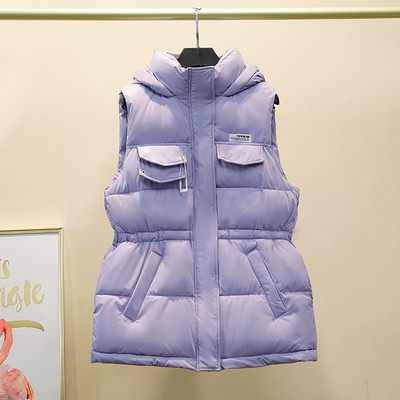 2022 Ženska vesta bez rukava Zimska topla pamučna podstavljena jakna Ženska pamučna vesta Prsluk s kapuljačom Kaput Chalecos Para Mujer