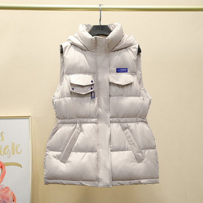 2022 Ženska vesta bez rukava Zimska topla pamučna podstavljena jakna Ženska pamučna vesta Prsluk s kapuljačom Kaput Chalecos Para Mujer