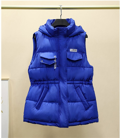 2022 Ženska vesta bez rukava Zimska topla pamučna podstavljena jakna Ženska pamučna vesta Prsluk s kapuljačom Kaput Chalecos Para Mujer