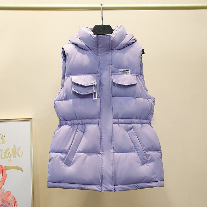 2022 Ženska vesta bez rukava Zimska topla pamučna podstavljena jakna Ženska pamučna vesta Prsluk s kapuljačom Kaput Chalecos Para Mujer