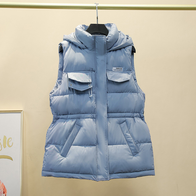 2022 Ženska vesta bez rukava Zimska topla pamučna podstavljena jakna Ženska pamučna vesta Prsluk s kapuljačom Kaput Chalecos Para Mujer