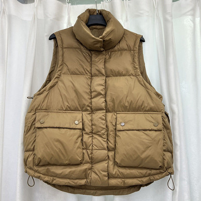 Vestă de puf pentru femei, la modă largi, cu guler, vestă pentru femei, toamnă 2023, coreeană șic, topuri, vestă caldă din puf de rață pentru femei