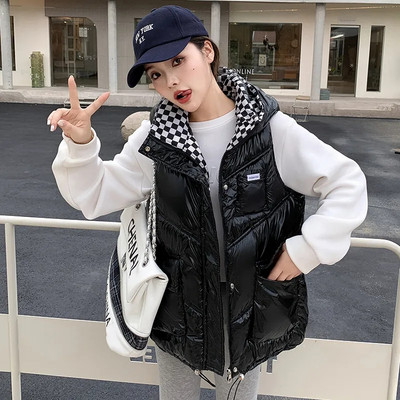 2023 Toamnă/Iarnă Puf din bumbac Apare subțire fără mâneci Vestă pentru damă Jachetă cu guler în picioare Modă calduroasă Jachetă cu top pentru femei