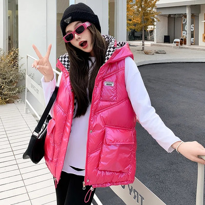 2023 Toamnă/Iarnă Puf din bumbac Apare subțire fără mâneci Vestă pentru damă Jachetă cu guler în picioare Modă calduroasă Jachetă cu top pentru femei