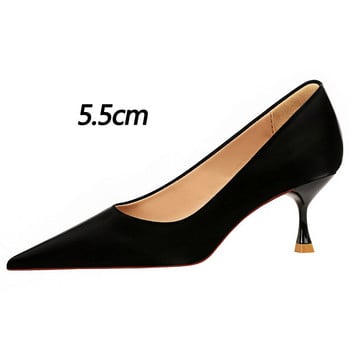 BIGTREE Shoes Kitten Heels 5,5 Cm Дамски помпи Stiletto Heels Дамски обувки Wild Occupational OL Office обувки Високи токчета Размер 43