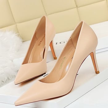 BIGTREE Παπούτσια Pu Leather Woman Pumps Fashion Γόβες Kitten 7,5 cm Επάγγελμα OL Παπούτσια γραφείου Γυναικείες γόβες 2021 Σέξι παπούτσια με τακούνι