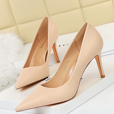 BIGTREE Batai Pu Oda Moterų Pumps Madingi Kitten Heels 7,5 cm Užsiėmimas OL Office Batai Moteriški aukštakulniai 2021 Sexy Heeled Batai