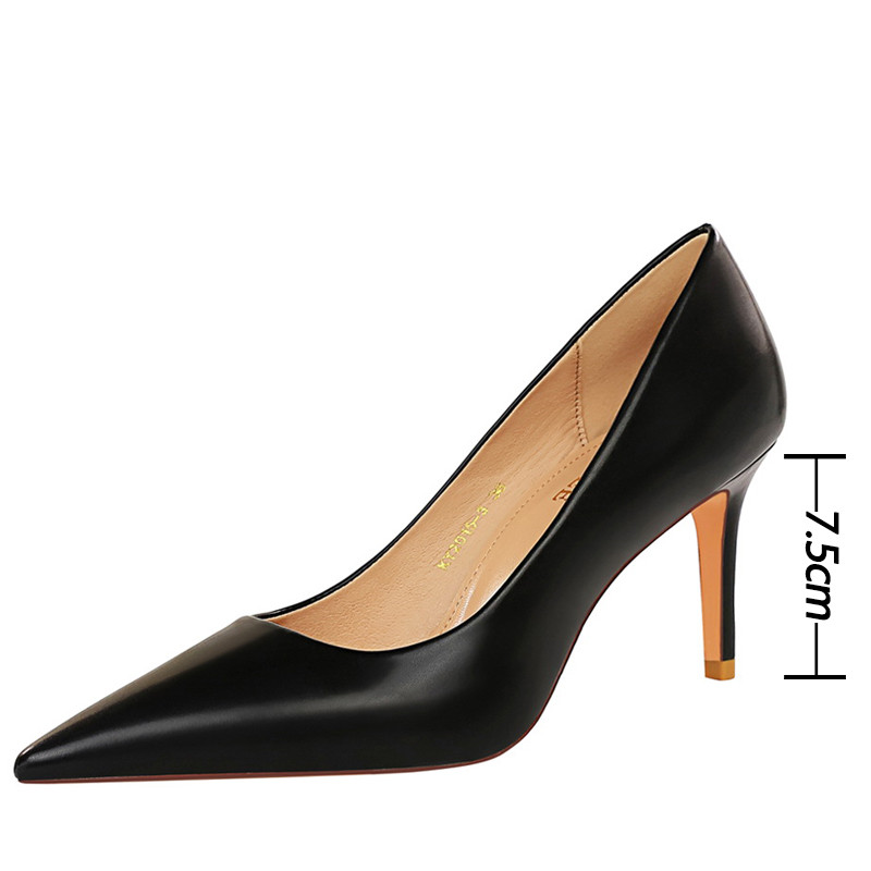 BIGTREE Batai Pu Oda Moterų Pumps Madingi Kitten Heels 7,5 cm Užsiėmimas OL Office Batai Moteriški aukštakulniai 2021 Sexy Heeled Batai